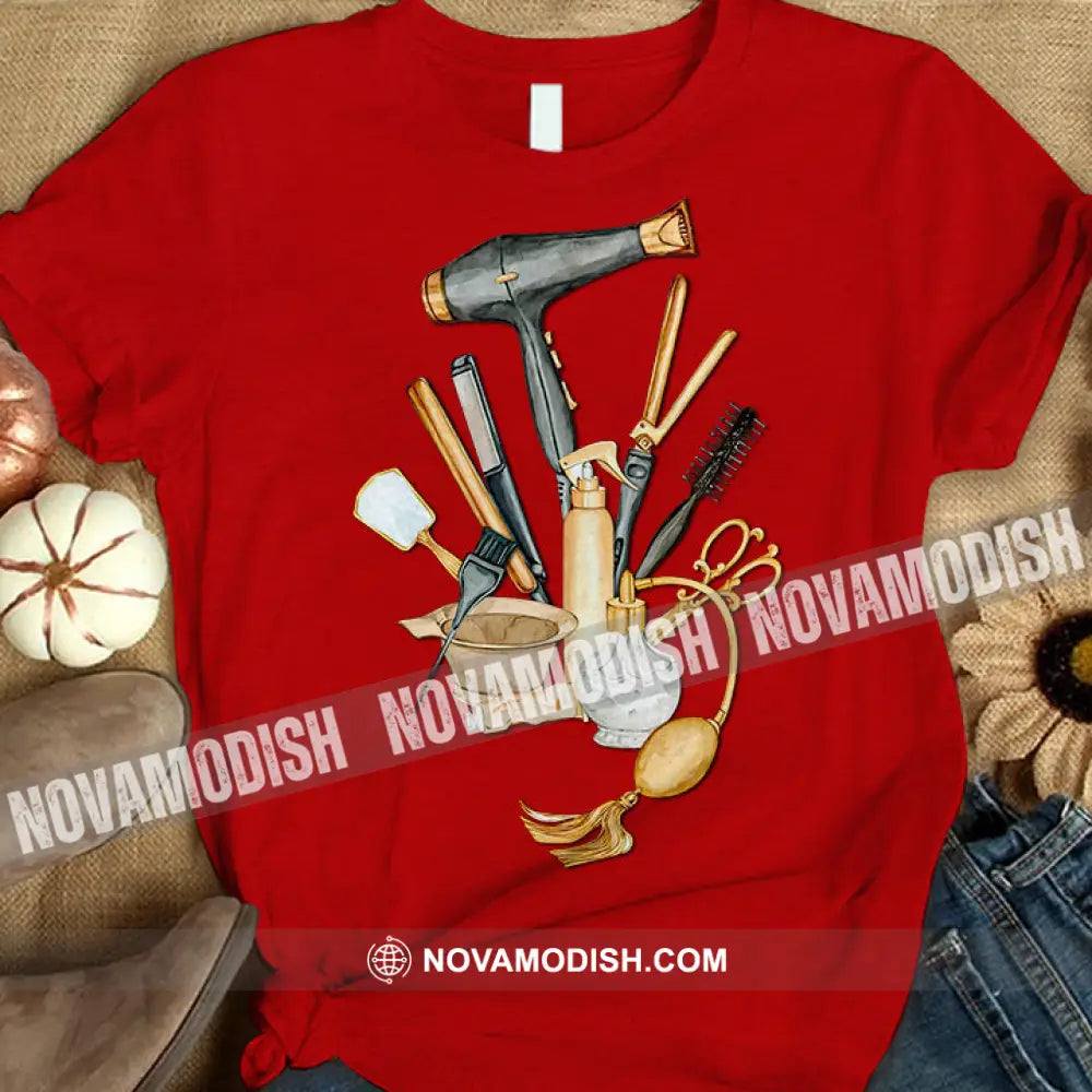 Woman T-Shirt Hairdresser Tshirt Shirt For Hairstylists Classic Tee / Red S T-Shirt