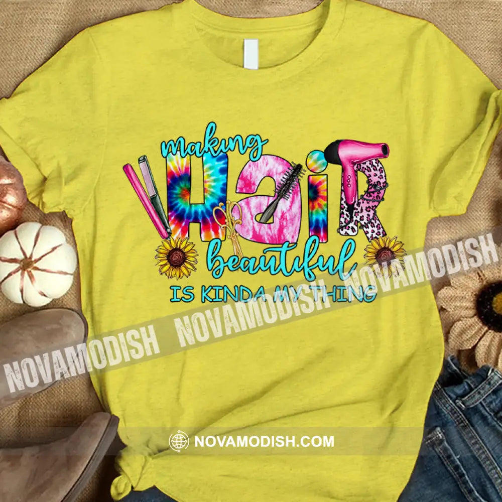 Woman T-Shirt Hairdresser Tshirt Shirt For Hairstylists Classic Tee / Yellow S T-Shirt