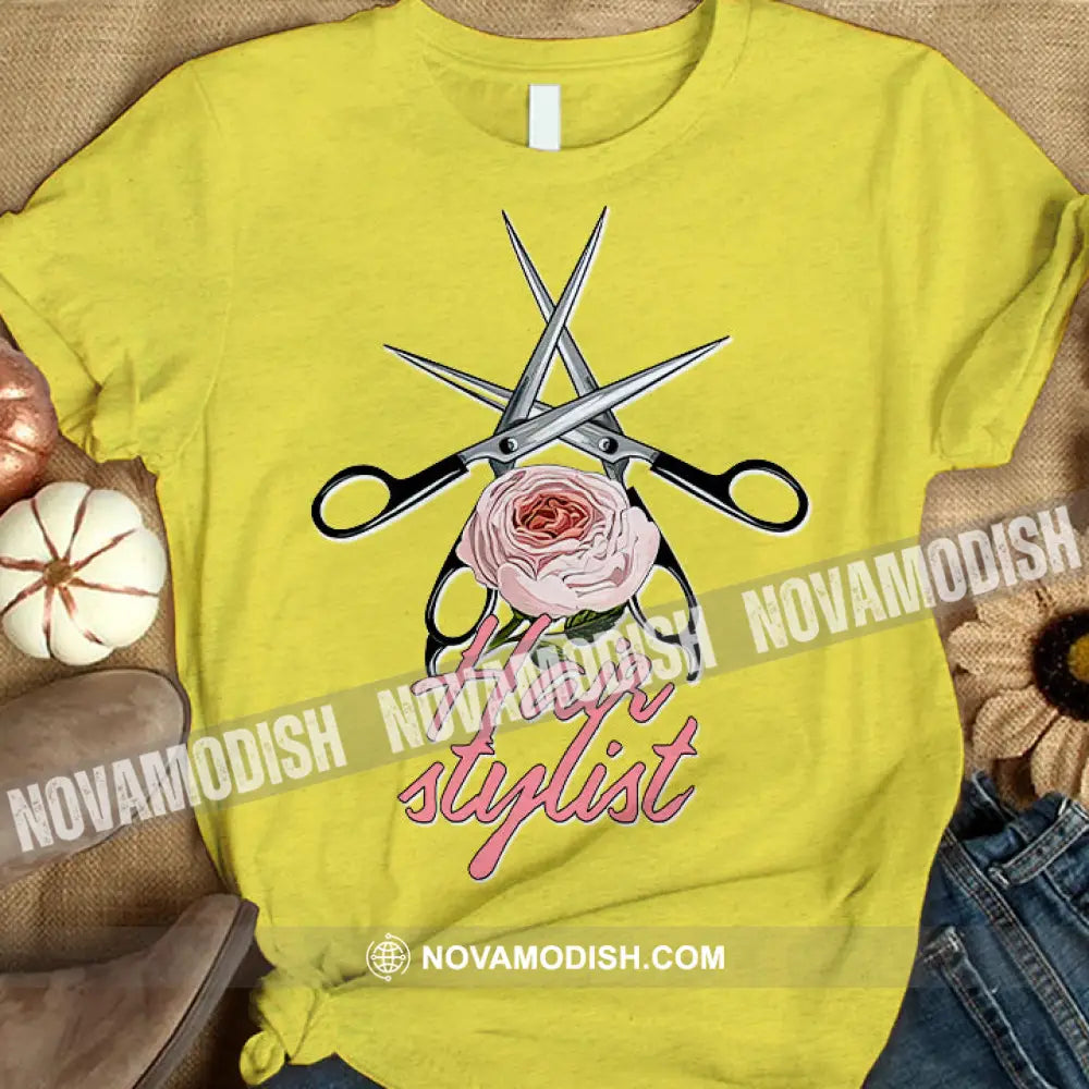 Woman T-Shirt Hairdresser Tshirt Shirt For Hairstylists Classic Tee / Yellow S T-Shirt