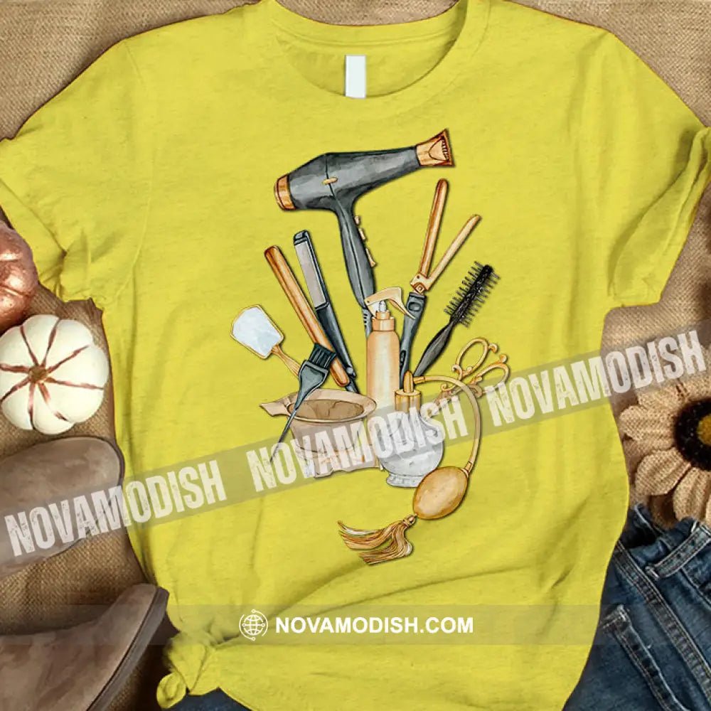 Woman T-Shirt Hairdresser Tshirt Shirt For Hairstylists Classic Tee / Yellow S T-Shirt