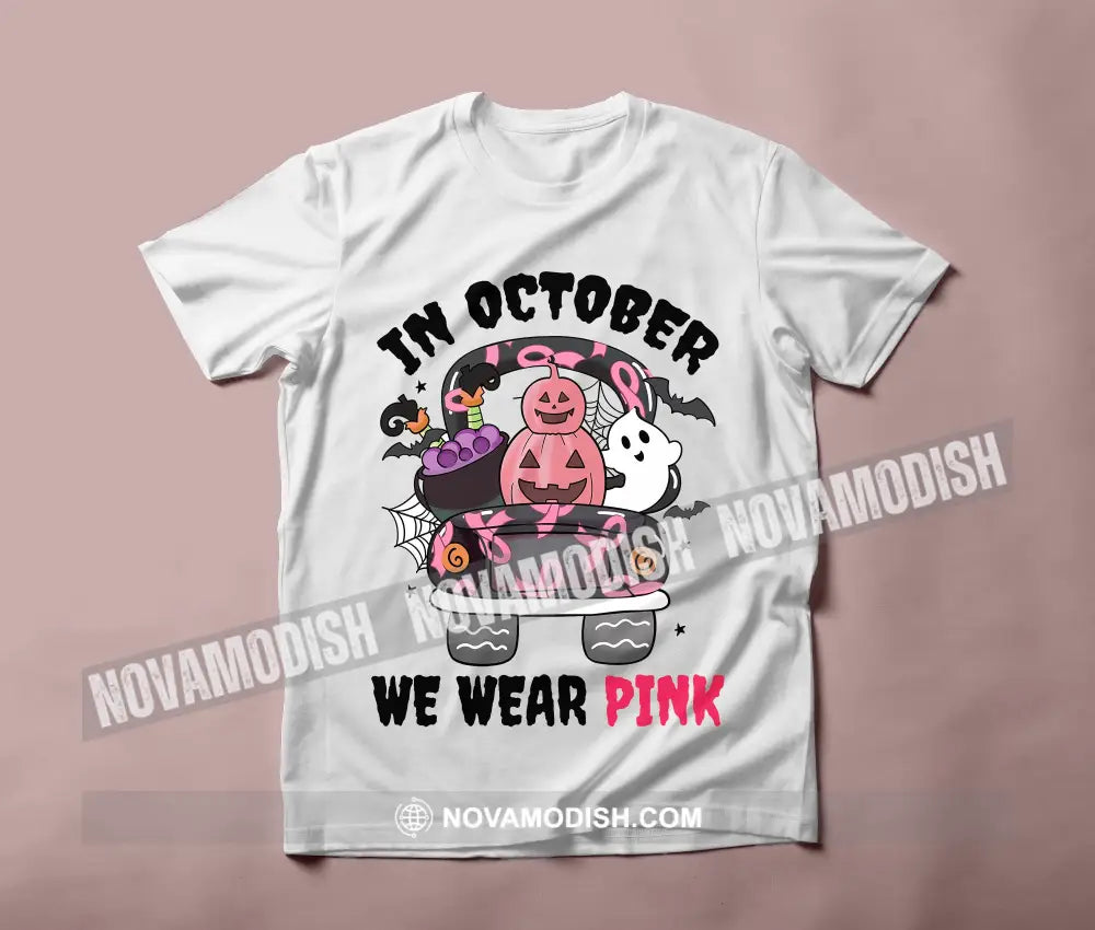 Woman T-Shirt Halloween In October We Wear Pink T-Shirt Hoodie