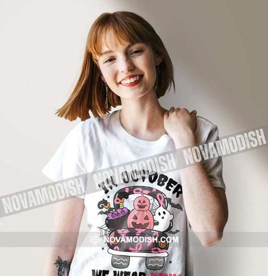 Woman T-Shirt Halloween In October We Wear Pink T-Shirt Hoodie