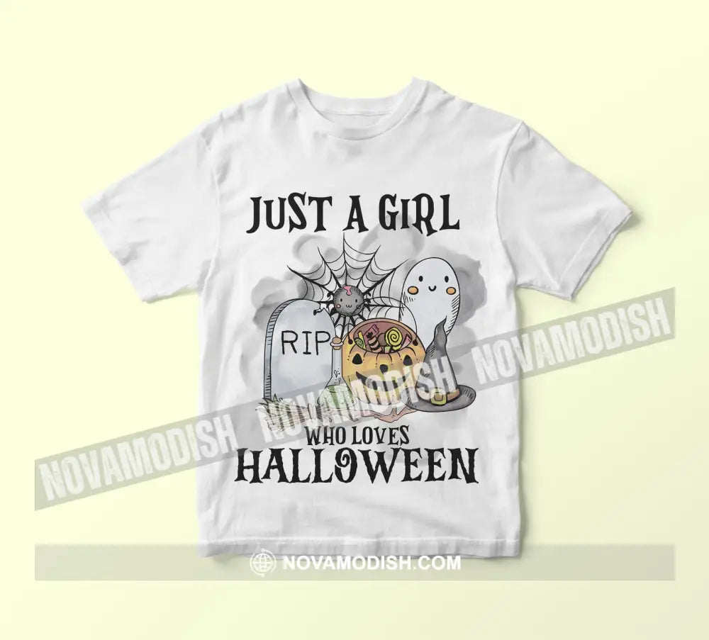 Woman T-Shirt Halloween Just A Girl Who Loves Halloween T-Shirt Hoodie