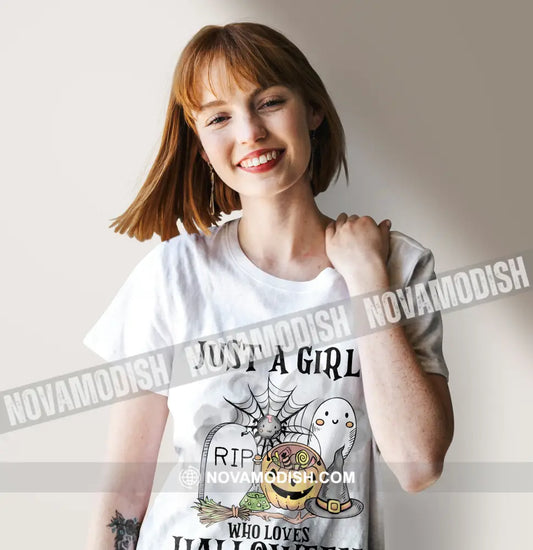 Woman T-Shirt Halloween Just A Girl Who Loves Halloween T-Shirt Hoodie