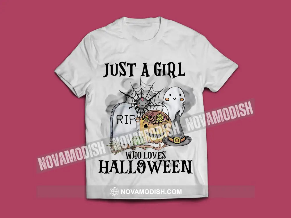 Woman T-Shirt Halloween Just A Girl Who Loves Halloween T-Shirt Hoodie