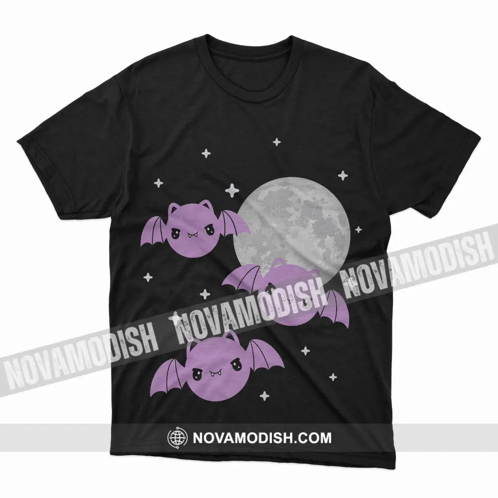 Woman T-Shirt Halloween Moon Bat T-Shirt