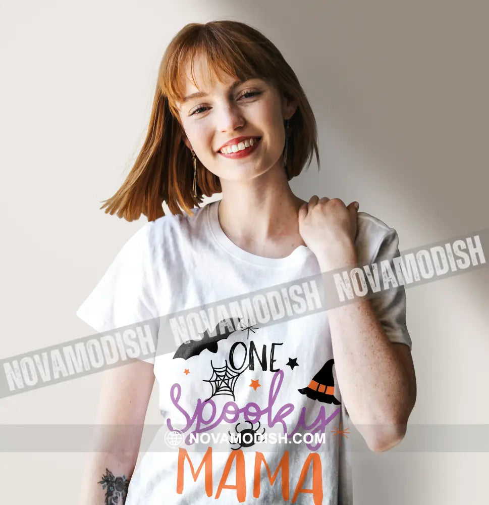 Woman T-Shirt Halloween One Spooky Mama T-Shirt Hoodie