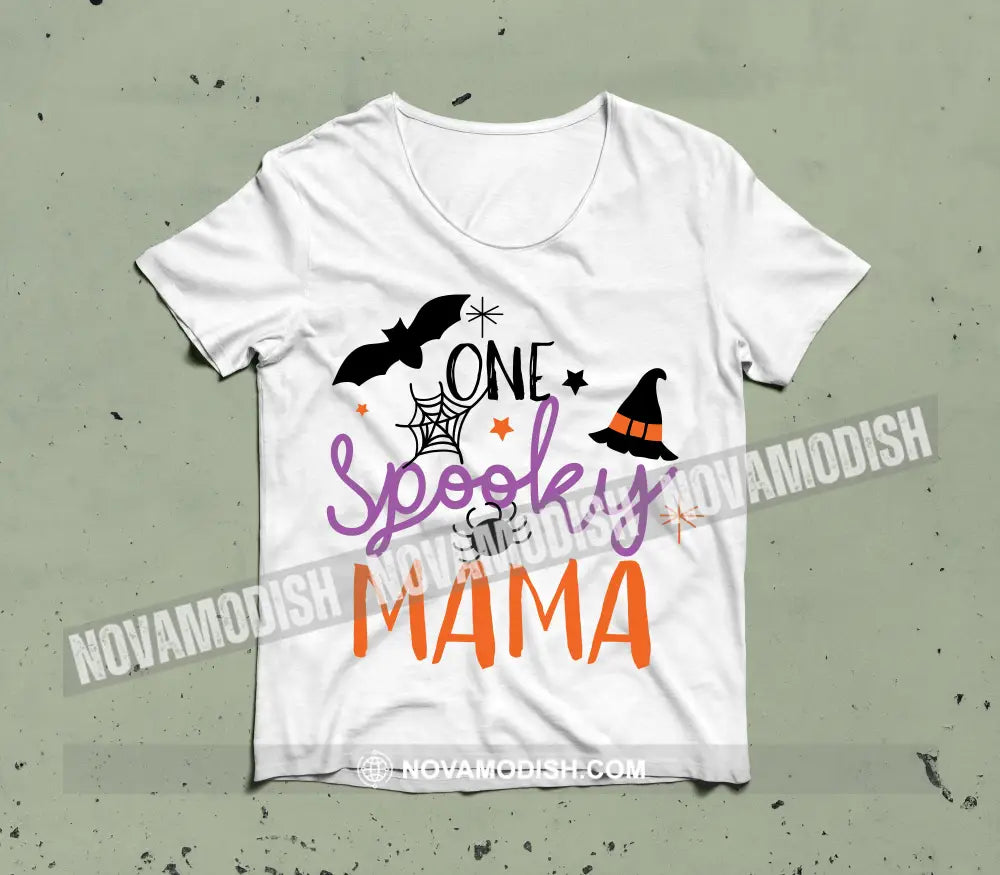 Woman T-Shirt Halloween One Spooky Mama T-Shirt Hoodie