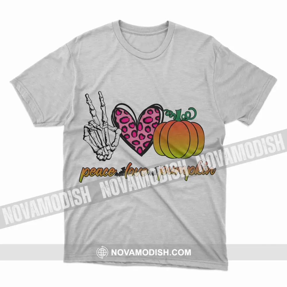 Woman T-Shirt Halloween Peace Love Pumpkin T-Shirt