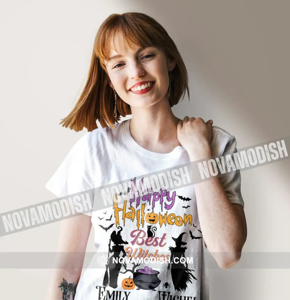 Woman T-Shirt Halloween Personalized Best Witches T-Shirt