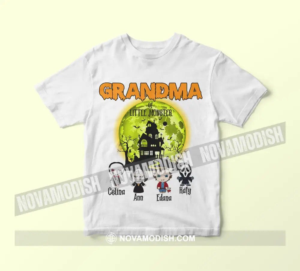 Woman T-Shirt Halloween Personalized Little Monster T-Shirt Classic Tee / White S