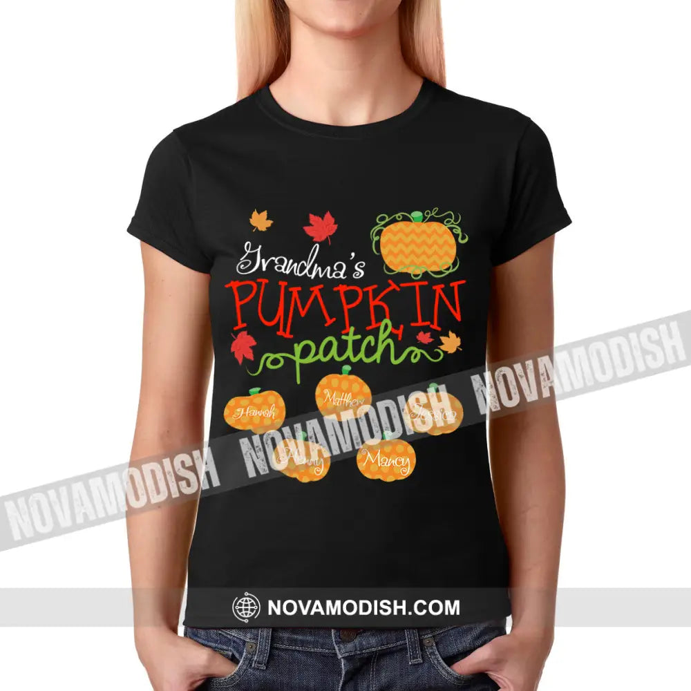 Woman T-Shirt Halloween Personalized Pumpkin Patch T-Shirt