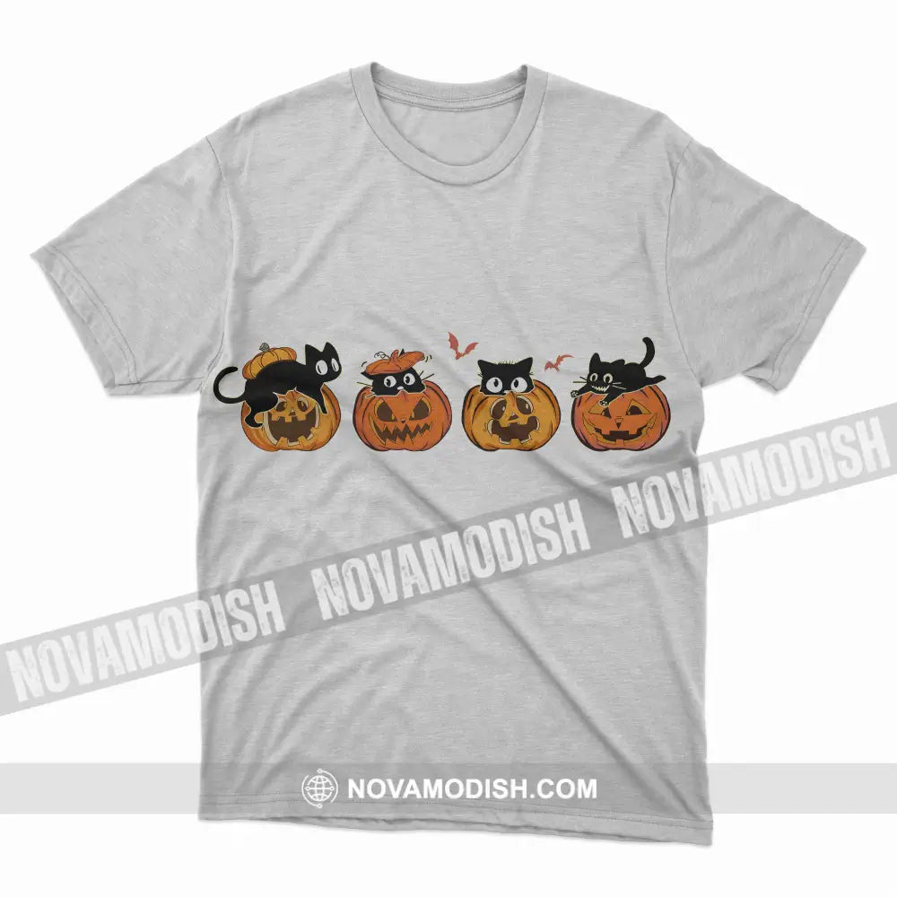 Woman T-Shirt Halloween Pumpkin Cats T-Shirt