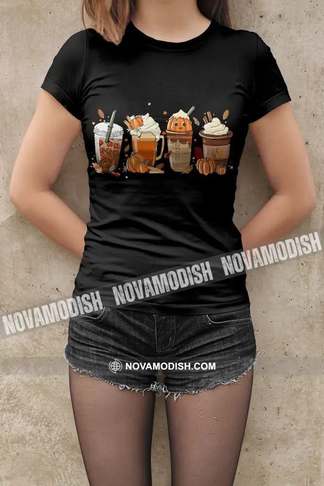 Woman T-Shirt Halloween Pumpkin Cups T-Shirt