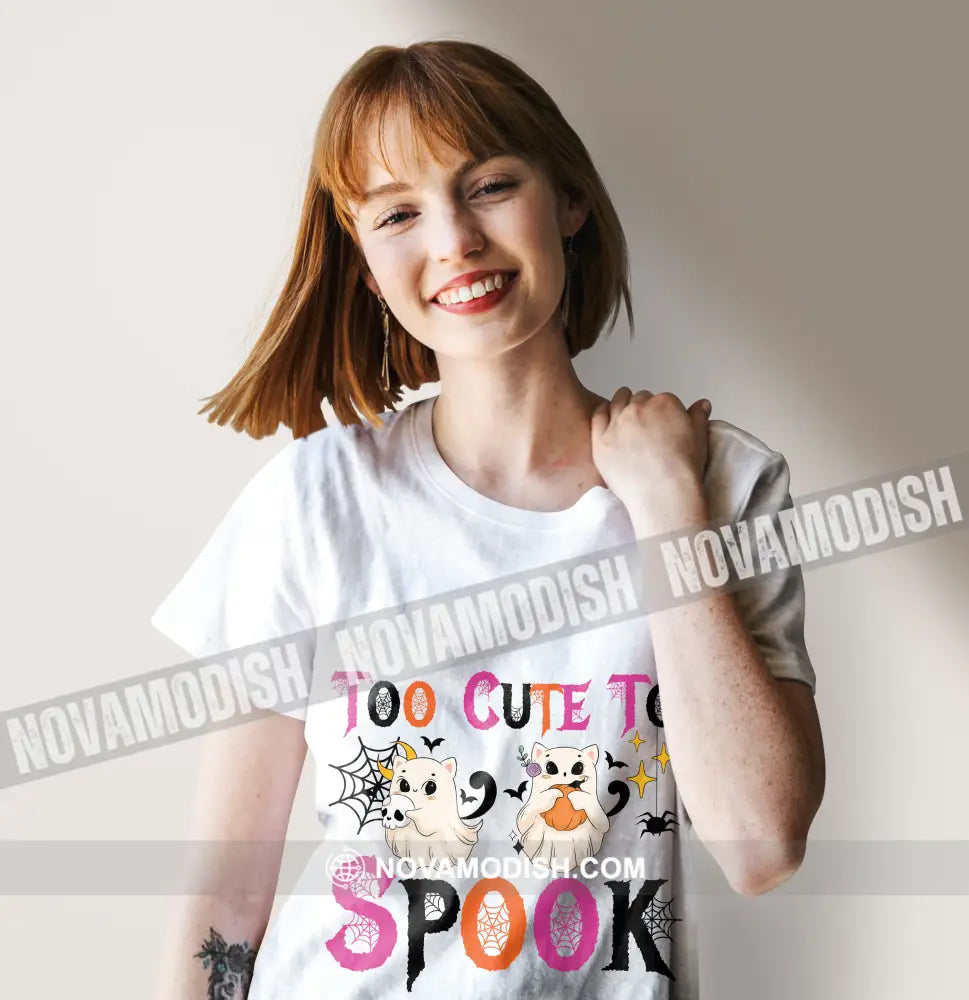 Woman T-Shirt Halloween Too Cute To Spook T-Shirt Hoodie