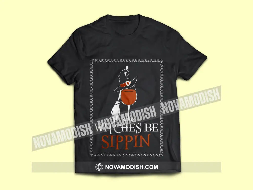 Woman T-Shirt Halloween Witches Sippin T-Shirt