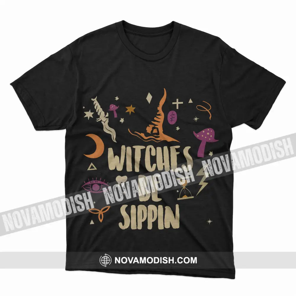 Woman T-Shirt Halloween Witches Sippin T-Shirt