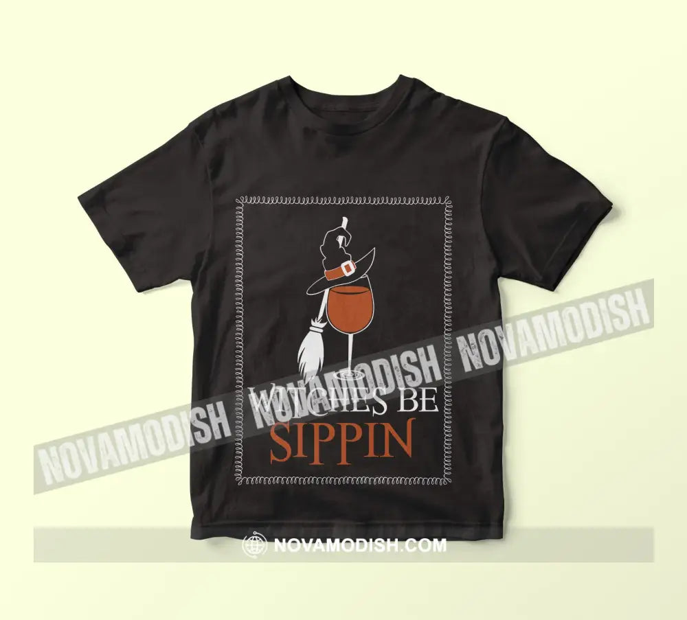 Woman T-Shirt Halloween Witches Sippin T-Shirt