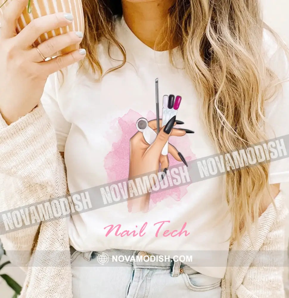 Woman T-Shirt Nail Tech Tshirt Shirt For Technician T-Shirt