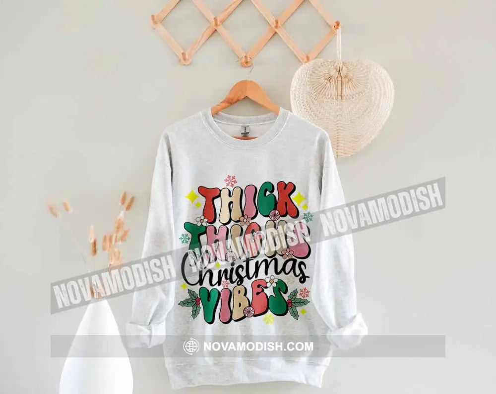 Woman T-Shirt Thick Thighs Christmas Christmas Hoodie Gift For T-Shirt