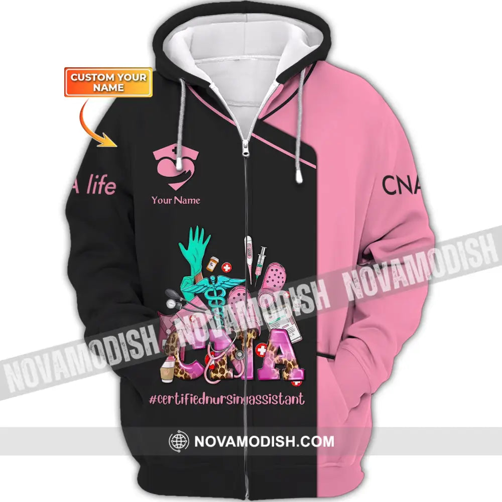 Women Shirt Cna Life T-Shirt For Nurses Zipper Hoodie / S