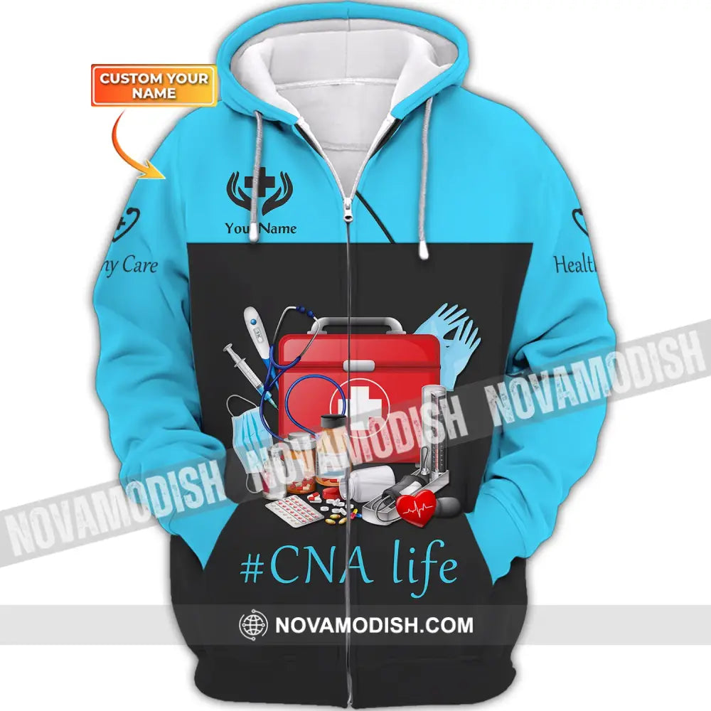 Women Shirt Cna Life T-Shirt For Nurses Zipper Hoodie / S