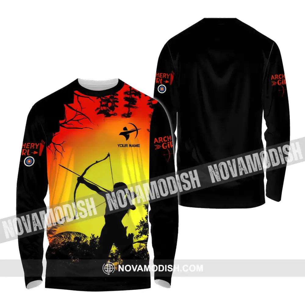 Women Shirt - Custom Archery Girl Lover Archery Player Shirt Long Sleeve Shirt / S T-shirt