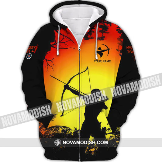 Women Shirt - Custom Archery Girl Lover Archery Player Shirt Zipper Hoodie / S T-shirt