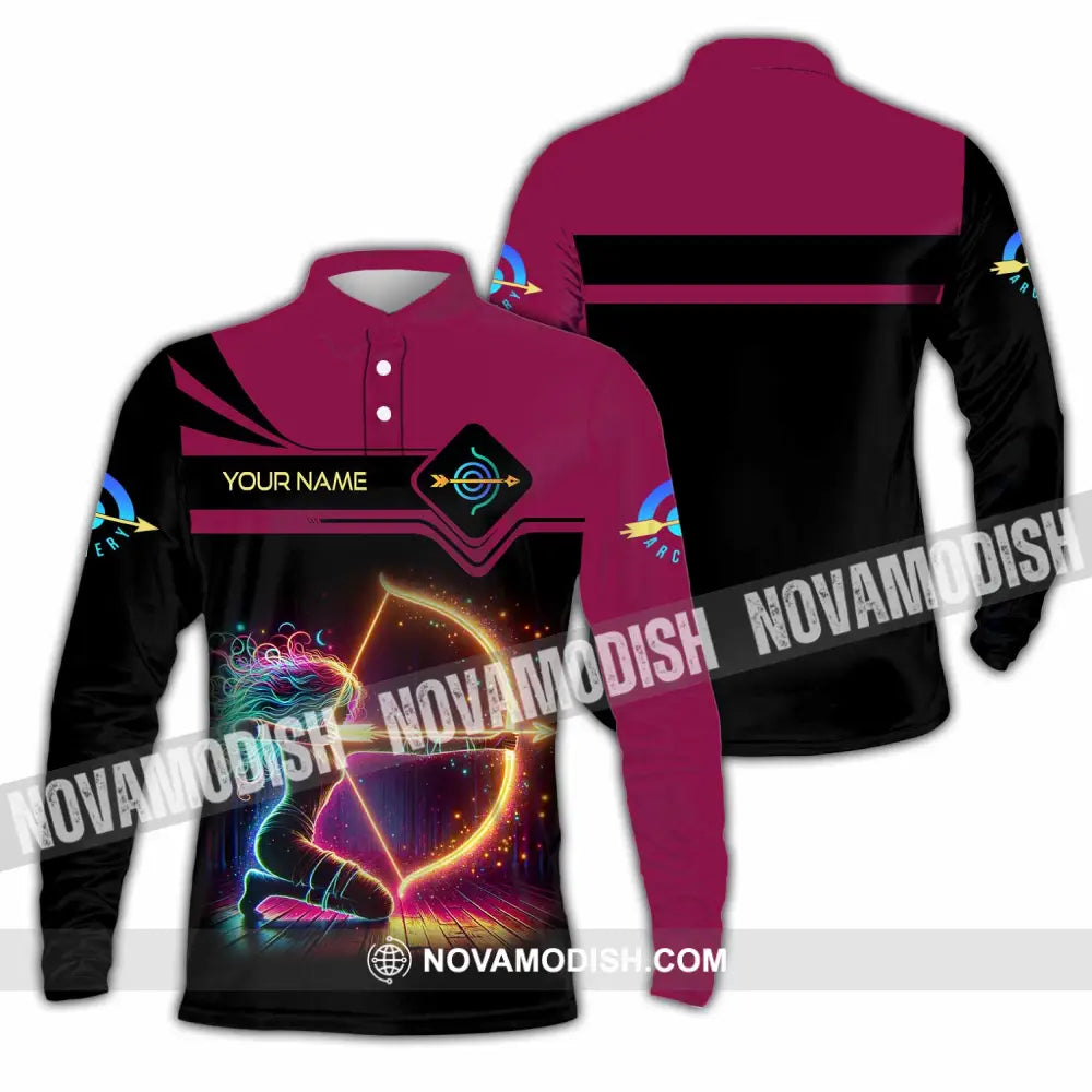 Women Shirt - Custom Archery Shirt Long Sleeve Polo / S T-shirt