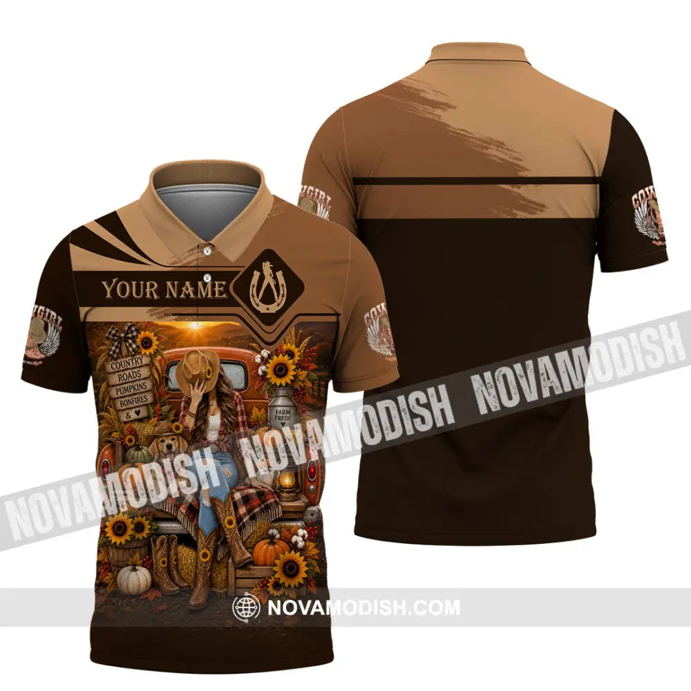 Women Shirt - Custom Autumn Cowgirl Shirt - Polo Shirt / S - T-shirt