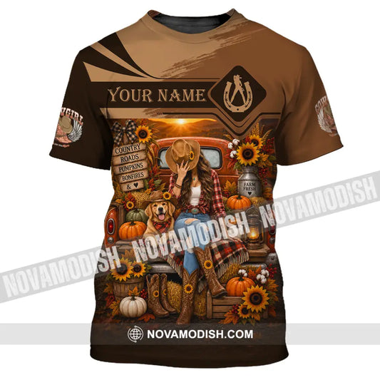 Women Shirt - Custom Autumn Cowgirl Shirt - T-Shirt / S - T-shirt