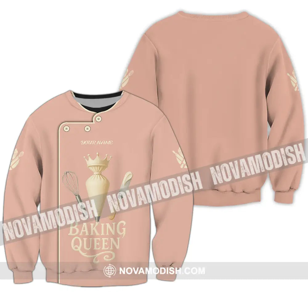 Women Shirt - Custom Baking Queen Shirt Long Sleeve / S T-shirt