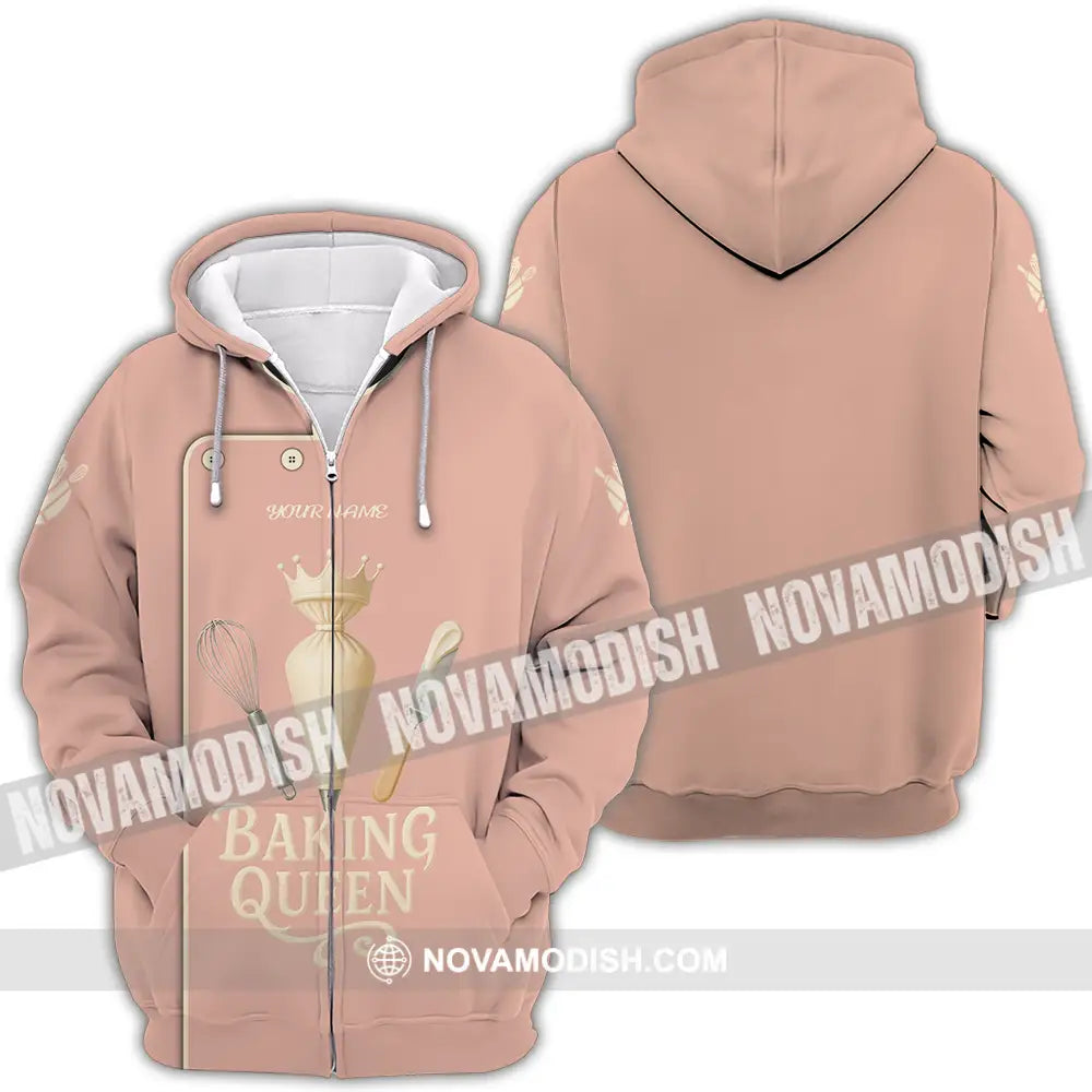 Women Shirt - Custom Baking Queen Shirt Zipper Hoodie / S T-shirt