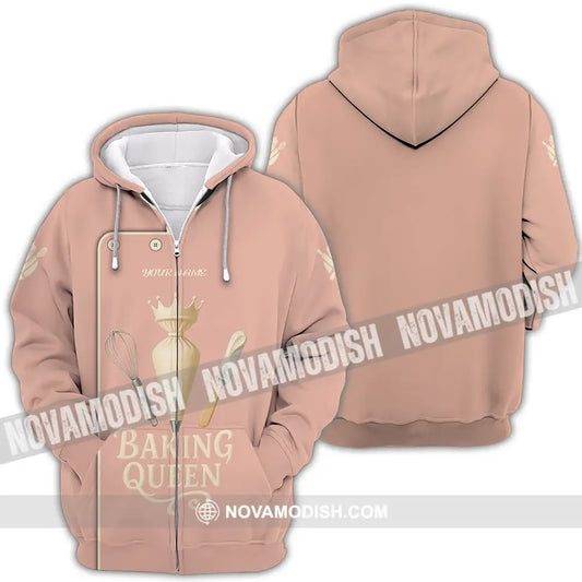Women Shirt - Custom Baking Queen Shirt Zipper Hoodie / S T-shirt