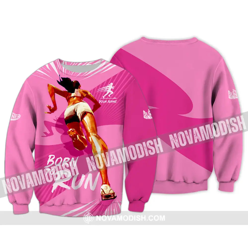 Women Shirt - Custom Born To Run Shirt - Long Sleeve / S - T-shirt