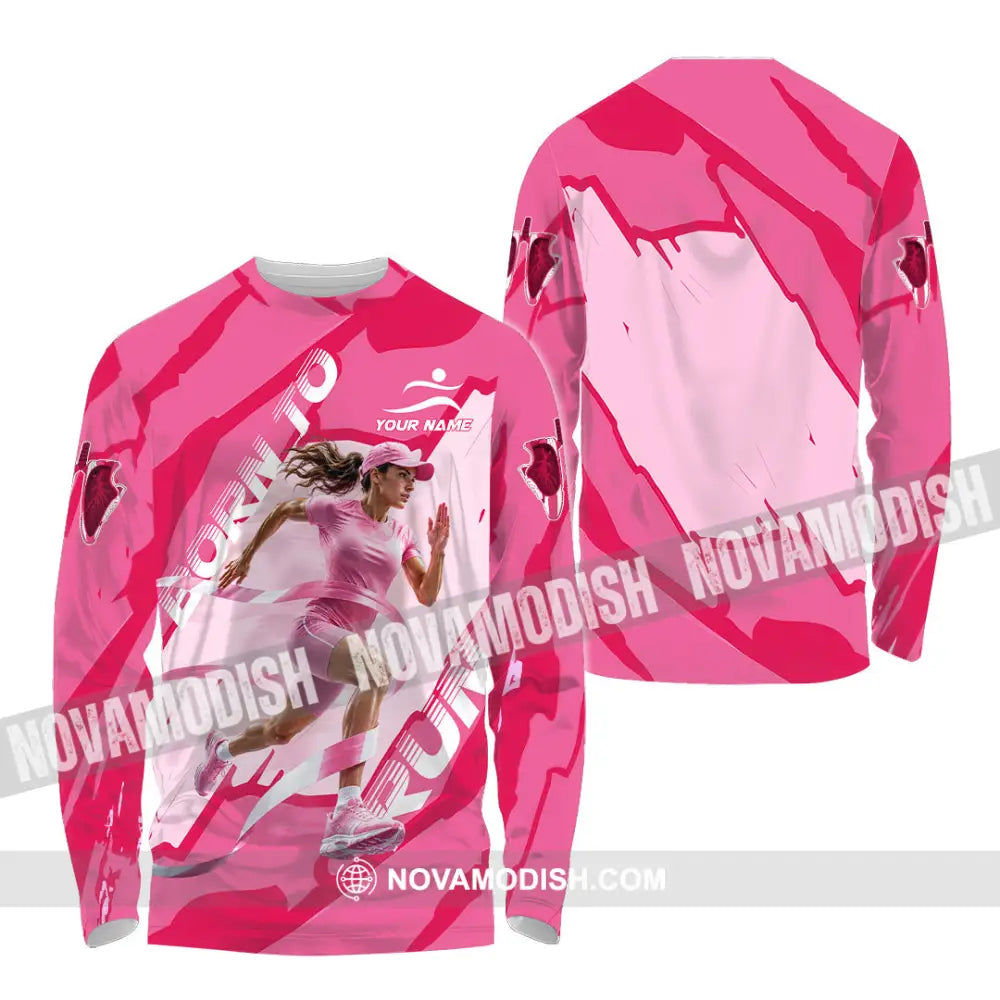 Women Shirt - Custom Born To Run Shirt - Long Sleeve Shirt / S - T-shirt