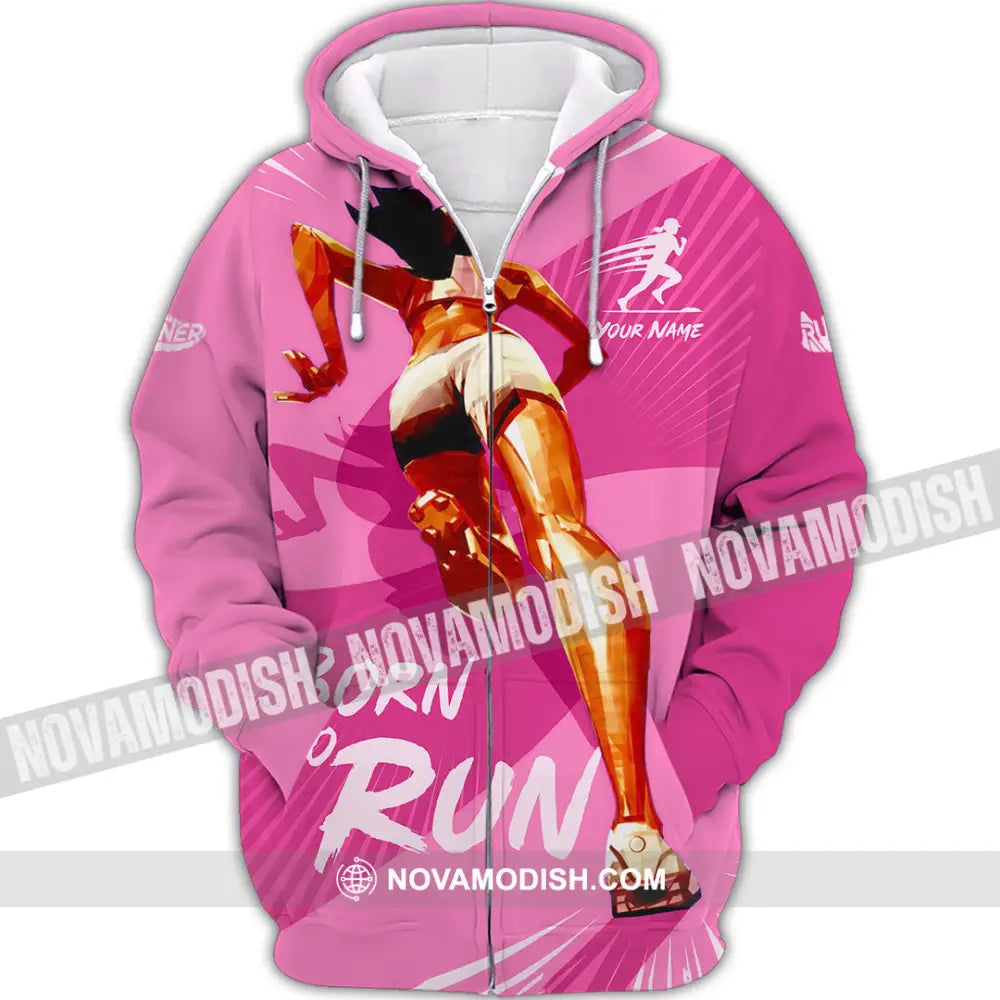 Women Shirt - Custom Born To Run Shirt - Zipper Hoodie / S - T-shirt