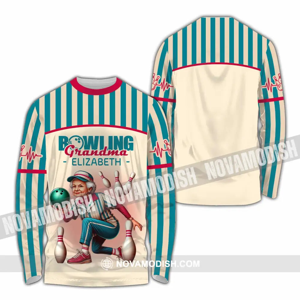 Women Shirt - Custom Bowling Grandma Shirt Long Sleeve Shirt / S T-shirt