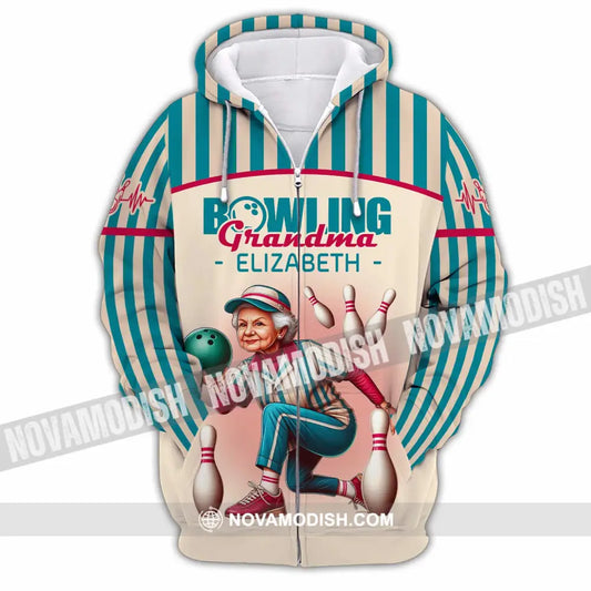 Women Shirt - Custom Bowling Grandma Shirt Zipper Hoodie / S T-shirt