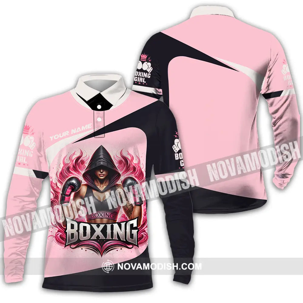 Women Shirt - Custom Boxing 3D Shirt Long Sleeve Polo / S T-shirt
