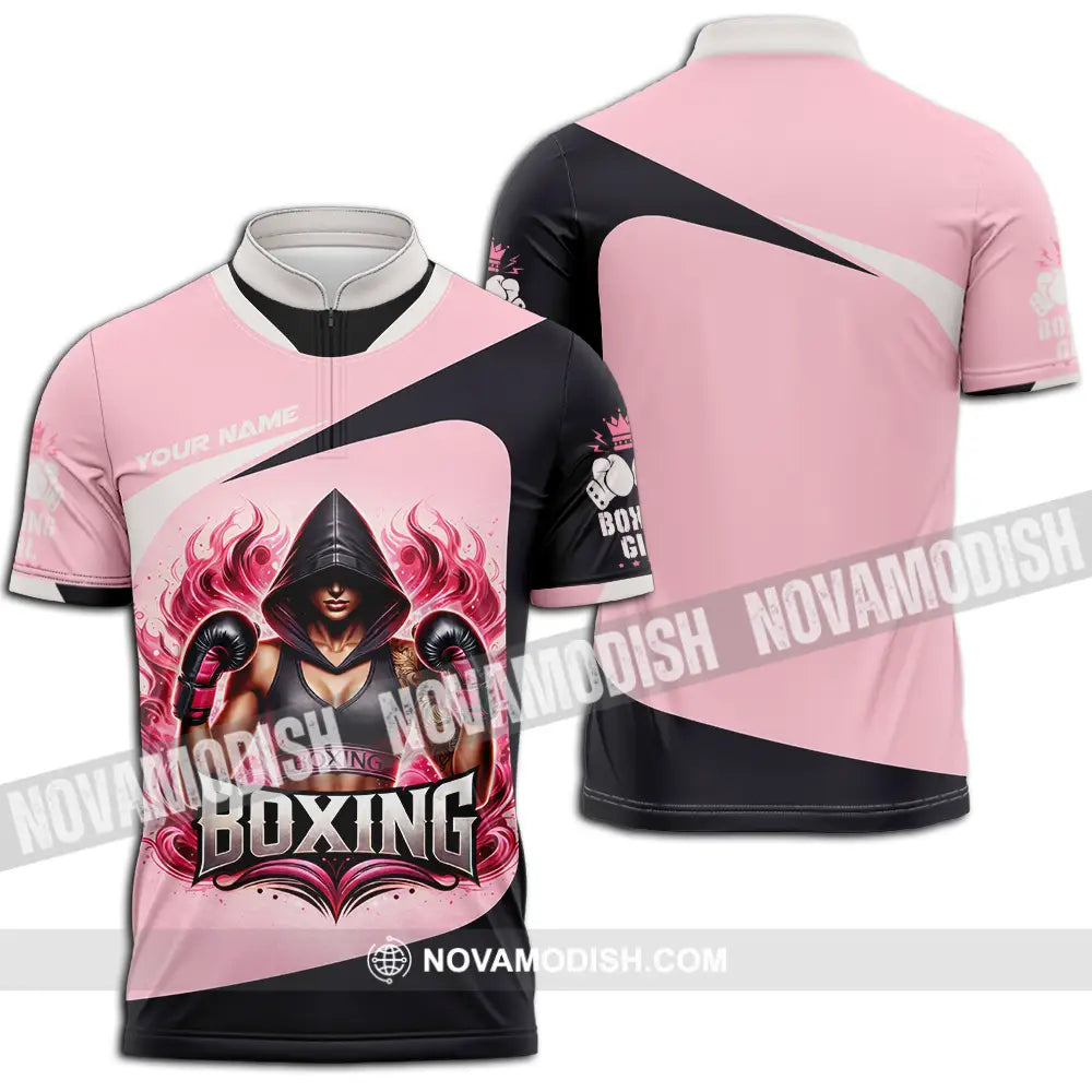 Women Shirt - Custom Boxing 3D Shirt Zipper Polo Shirt / S T-shirt