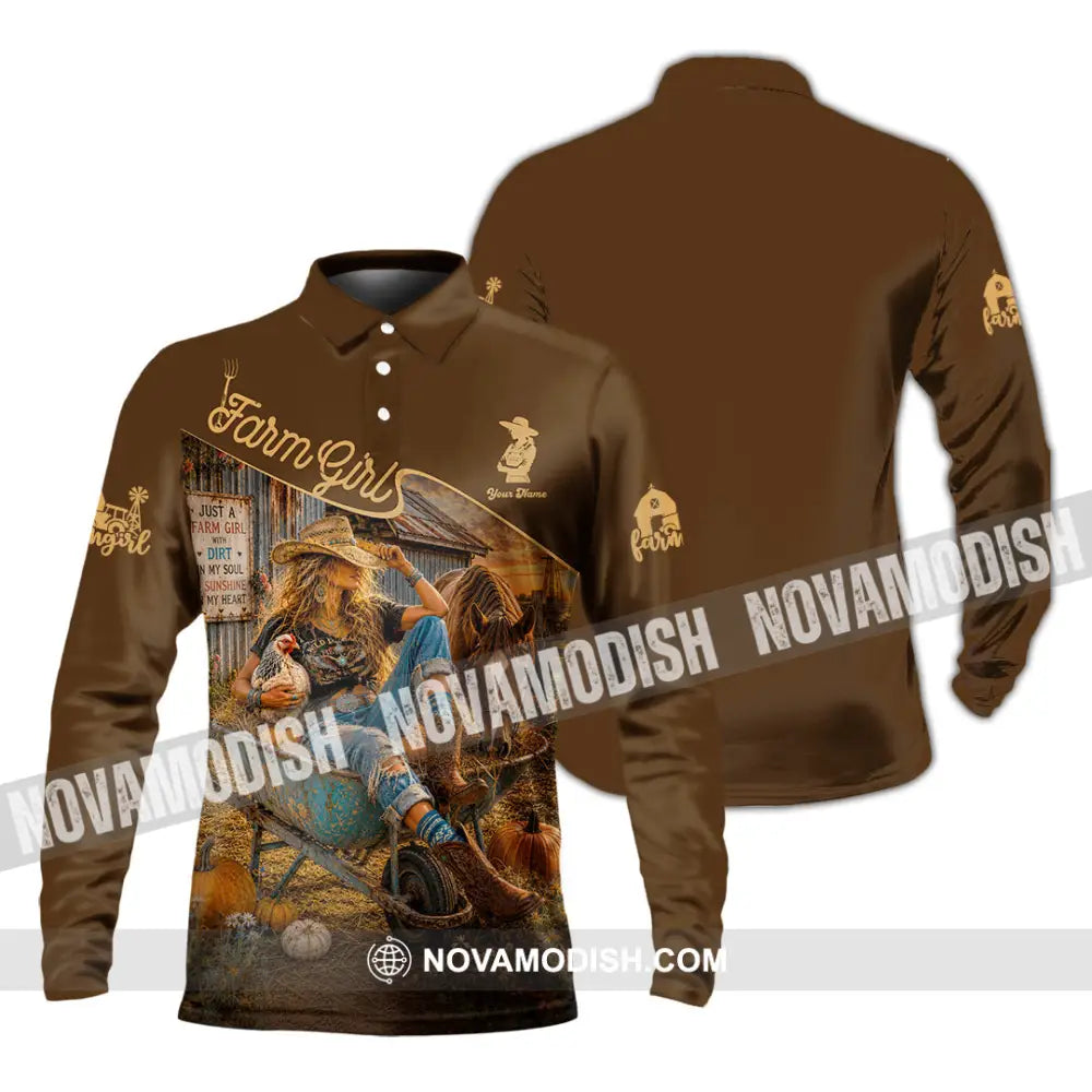 Women Shirt - Custom Cowgirl Shirt - Long Sleeve Polo / S - T-shirt