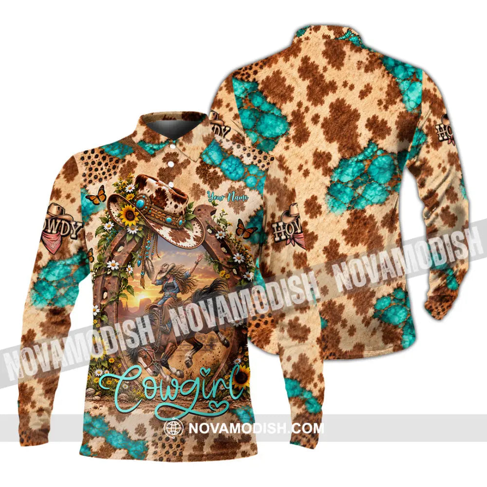 Women Shirt - Custom Cowgirl Shirt - Long Sleeve Polo / S - T-shirt