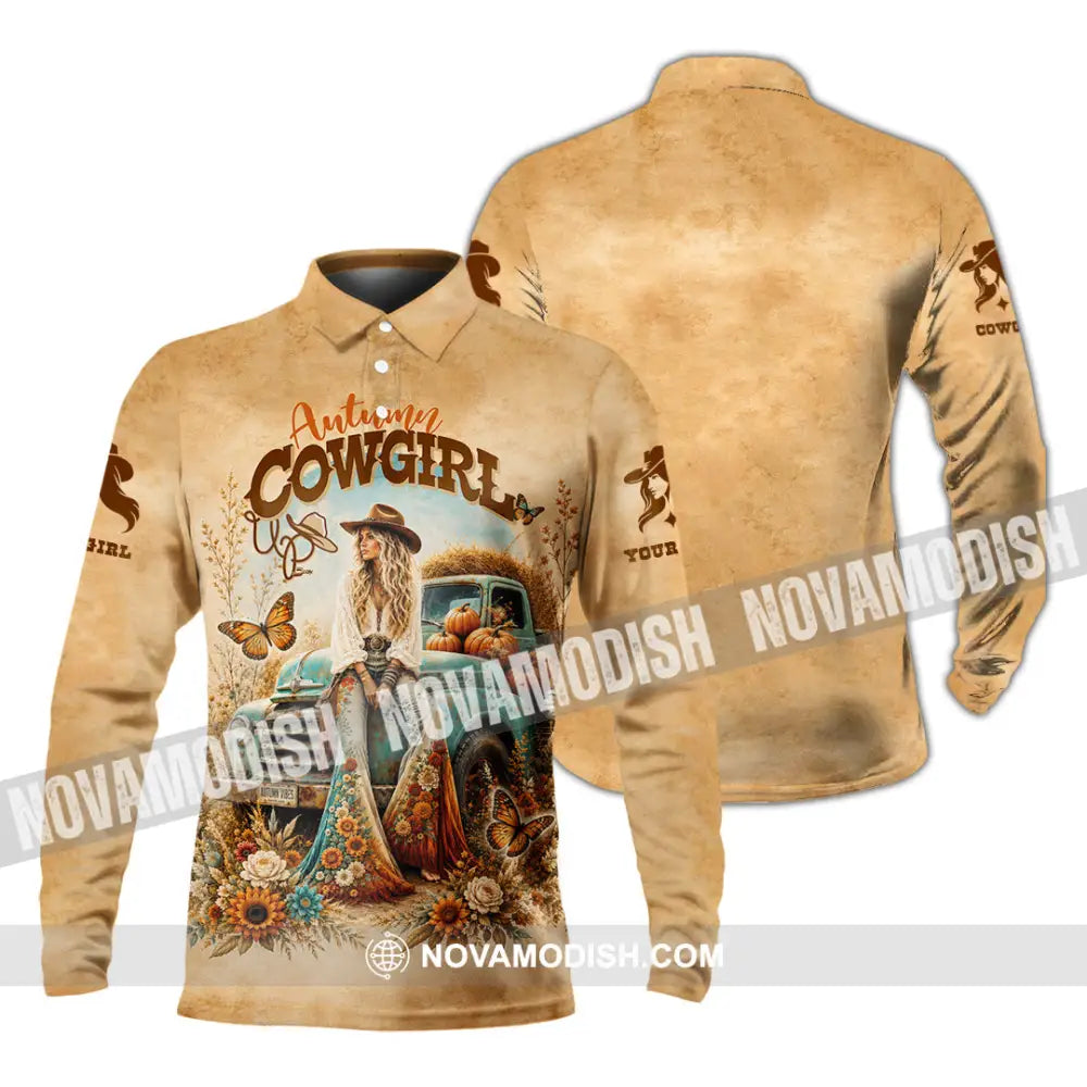 Women Shirt - Custom Cowgirl Shirt - Long Sleeve Polo / S - T-shirt
