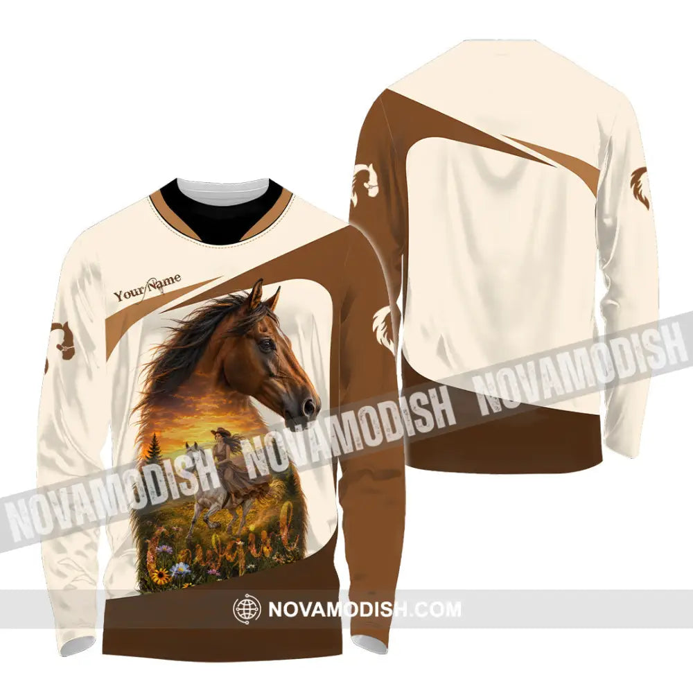 Women Shirt - Custom Cowgirl Shirt - Long Sleeve Shirt / S - T-shirt