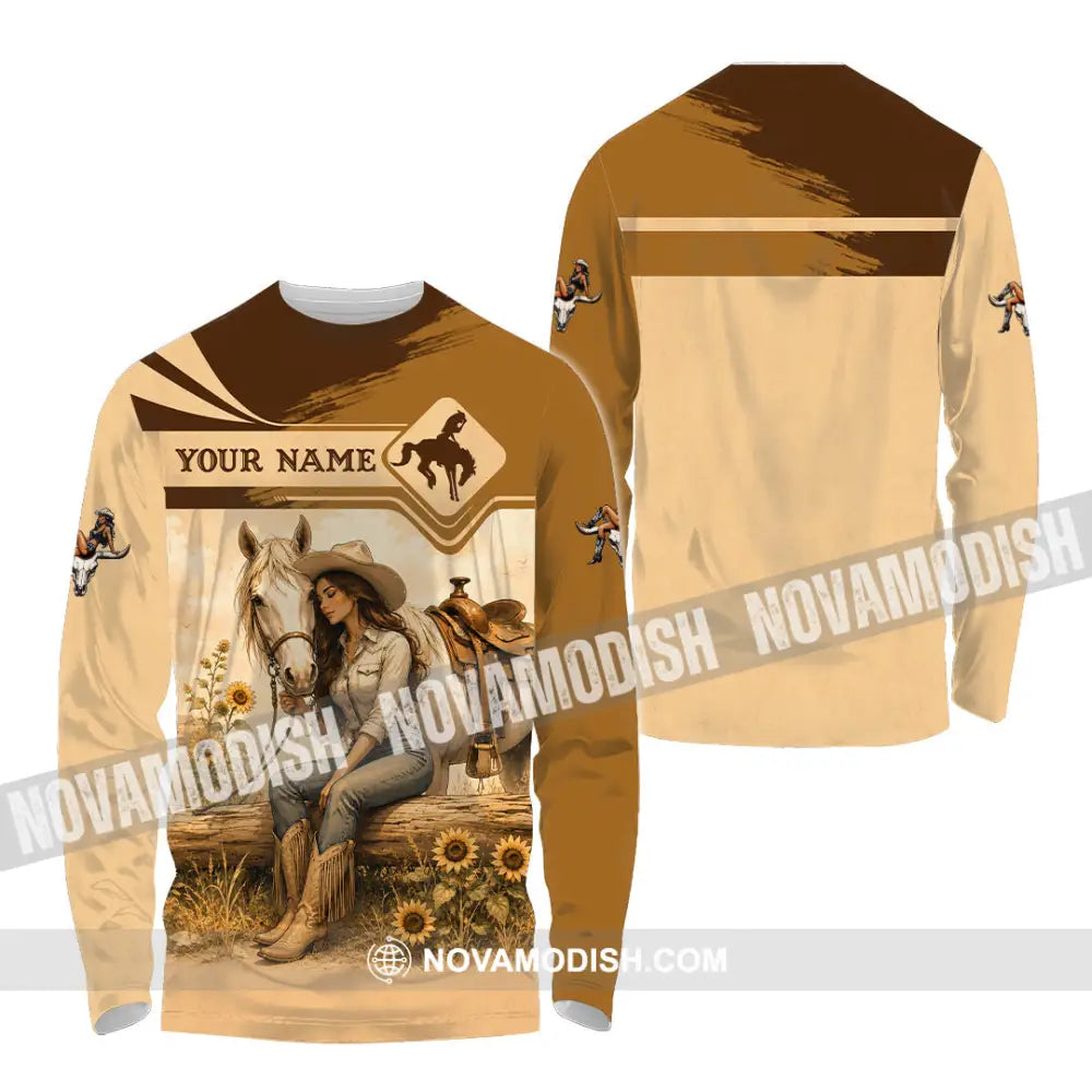 Women Shirt - Custom Cowgirl Shirt - Long Sleeve Shirt / S - T-shirt