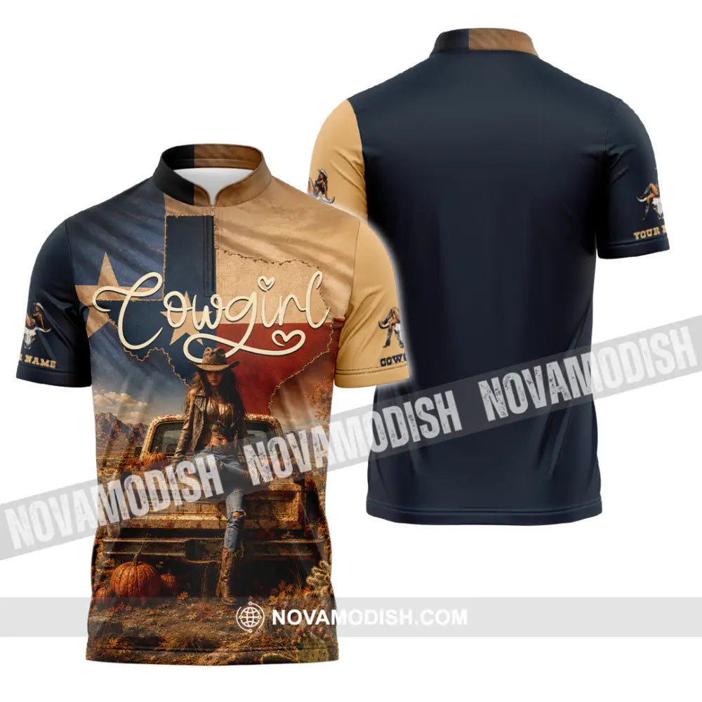 Women Shirt - Custom Cowgirl Shirt - Zipper Polo Shirt / S - T-shirt