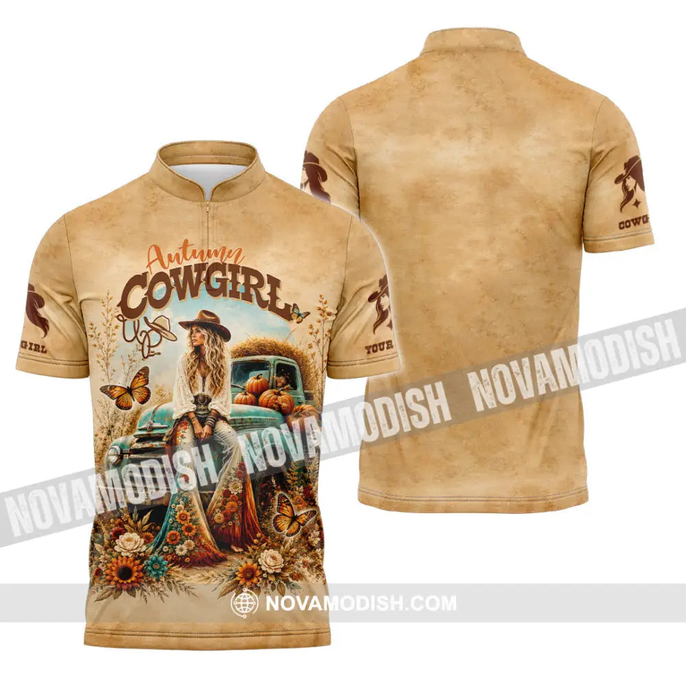 Women Shirt - Custom Cowgirl Shirt - Zipper Polo Shirt / S - T-shirt
