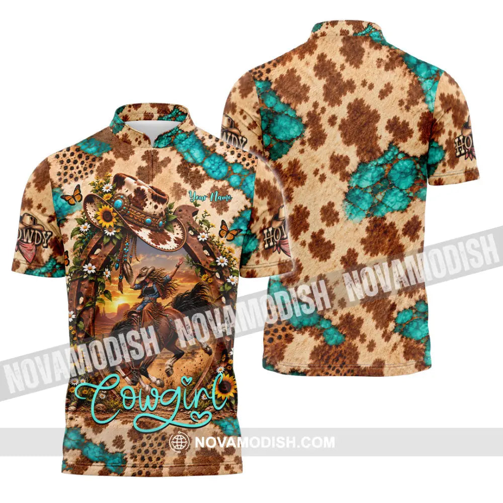 Women Shirt - Custom Cowgirl Shirt - Zipper Polo Shirt / S - T-shirt