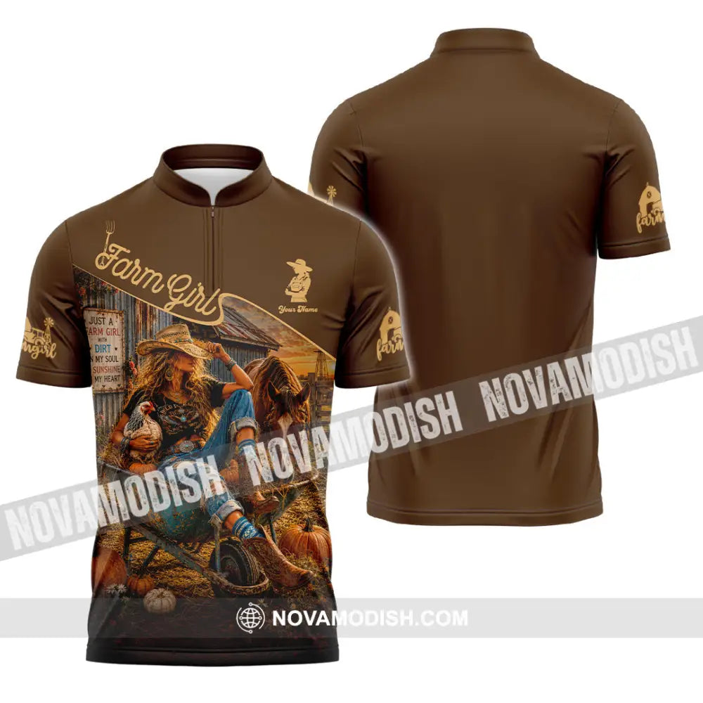 Women Shirt - Custom Cowgirl Shirt - Zipper Polo Shirt / S - T-shirt